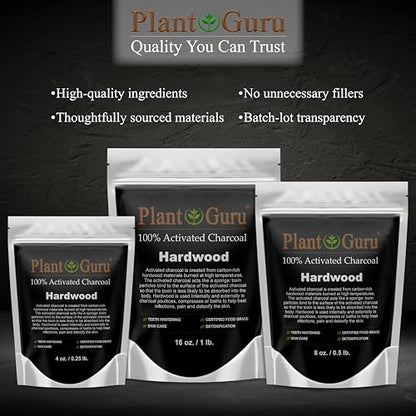 Activated Charcoal Powder Bulk - 1 lb. Jar - Hardwood - Food Grade Kosher Non-GMO - Teeth Whitening, Facial Mask and Soap Making. Promotes Natural Detoxification and Helps Digestion