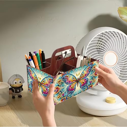 LSQFS Butterfly Multi-Grid Diamond Painting Storage Box with Handle - color: Butterfly