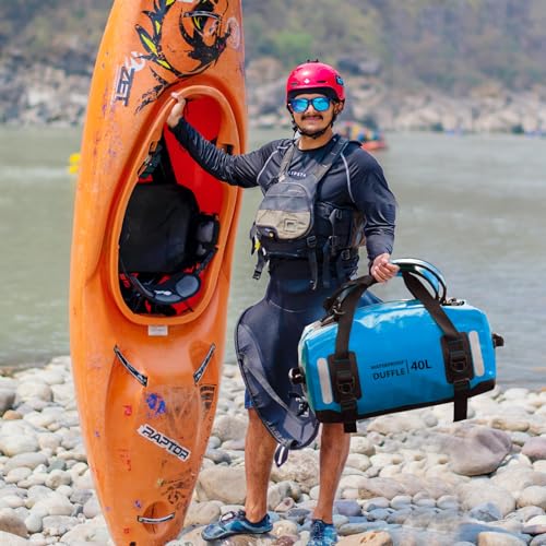 ESONE Dry Bags Waterproof Backpack for Men/Women Dry Bags for Kayaking Waterproof Backpack for Travel Dry Bag Backpack Waterproof Duffel Bag Applicable Boating Camping Paddle Board Surfing（40L） - color: Blue, size: 40L