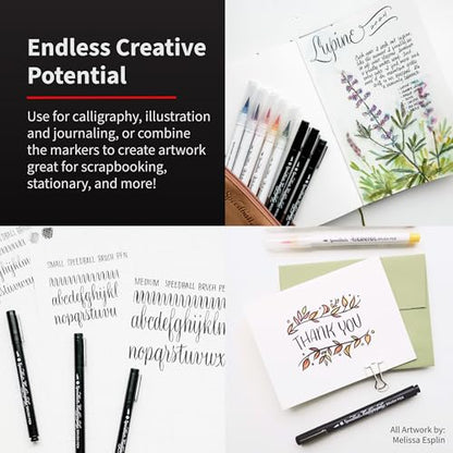 Speedball Hand-Lettering Brush Marker Set, 12-Piece