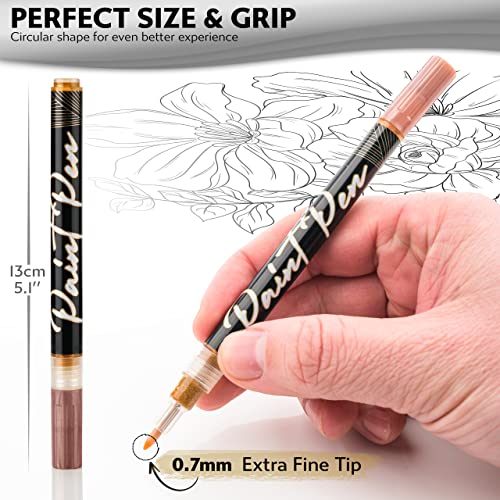 Stylo Rose Gold Acrylic Paint Pens, 4 Rose Gold Paint Markers, Fine Tip - color: Rose Gold