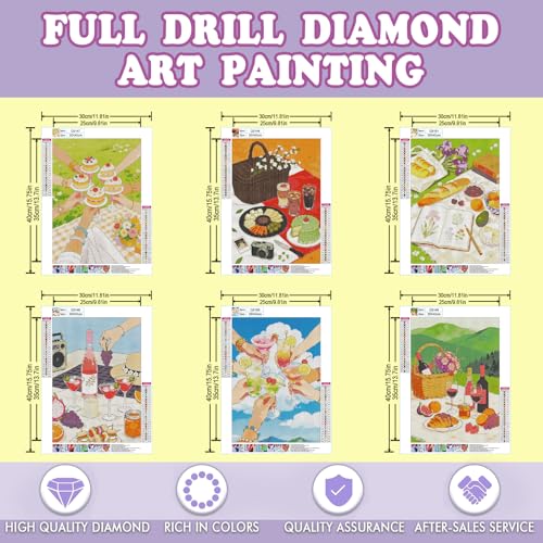 DOTSOPS 5D Picnic Diamond Painting Kits for Adults Camping Diamond Art Kits | Crafts DIY Round Full Drill Painting,Gem Art for Beginner,Home Wall Decor Gift 11.8 x 15.7 Inches - color: Camping
