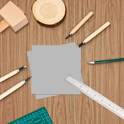 Yeaqee 2 Pcs 6 x 6 Inch Linoleum Blocks for Printmaking, Gray - color: Gray, size: 6 x 6 Inch