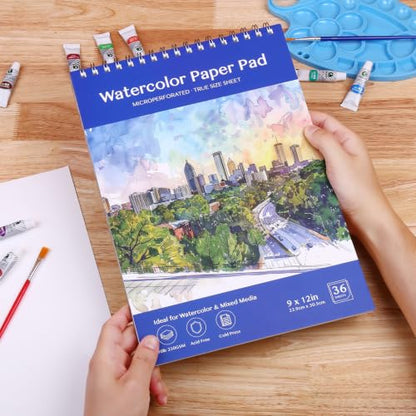 Beznh Watercolor Sketchbook 9 x12 Watercolor Paper Pad 110lb/230G 36Sheets