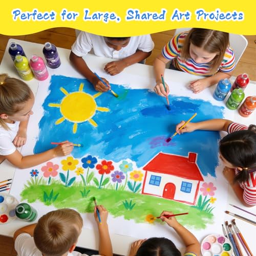 NewFamily Washable Paint Set, 12 Colors x 500ml (16.9 fl oz) Large Bottles, Bulk 6L Non-Toxic Poster/Tempera Paint for Paper, Cardstock, Canvas, Classroom Art & Crafts - color: 12 colors