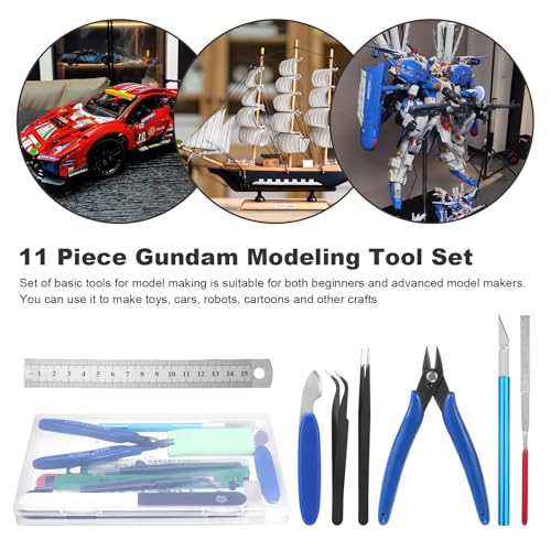 Fippy 11PCS Model Kit Tools, Gundam Model Tool Kit, Hobby Building Tools Kit for Gundam Basic Model Assembling, Building and Repairing - style: Set A
