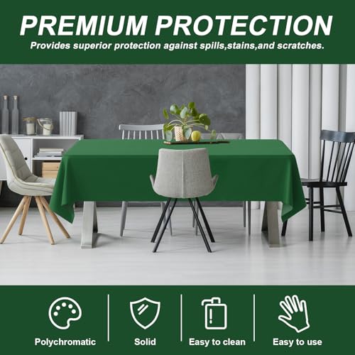 54IN X 160FT Plastic Table Cover Roll with Cutter Box, Cut to Size Plastic Table Cloths for Parties, Birthday, (Green, 54"x1920") - color: Green, size: 1920" x 54" (Rectangular)