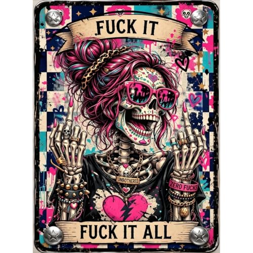 Skull Diamond Art Kits for Adults Funny Diamond Painting Kit for Beginner | Pink Cute Skeleton 5D DIY Diamond Dots Full Drill Crafts for Gem Art Dot Art for Adults Home Wall Decor for Teens 12x16 in - color: DP04821