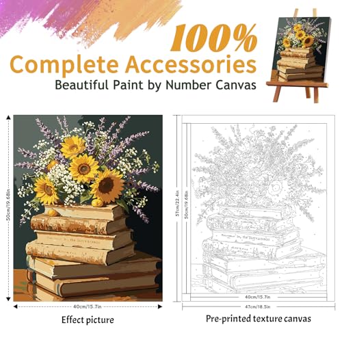 ZTOTZ Paint by Numbers with Flower, Simple Paint- by -Numbers Kits Book - color: B-008-book