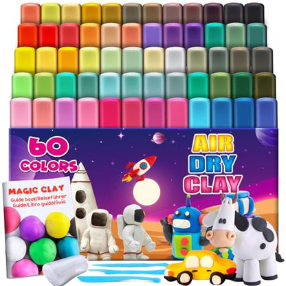 Air Dry Clay, 60 Colors Modeling Magic Clay for Kids - color: 60 Colors