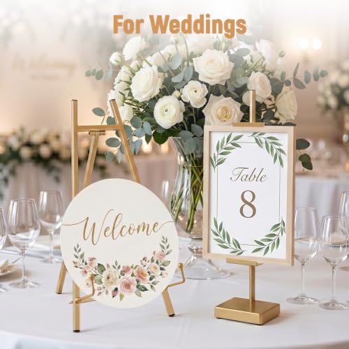 Gold Metal Easel Stand & 17" Adjustable Tabletop Easel Stand for Display