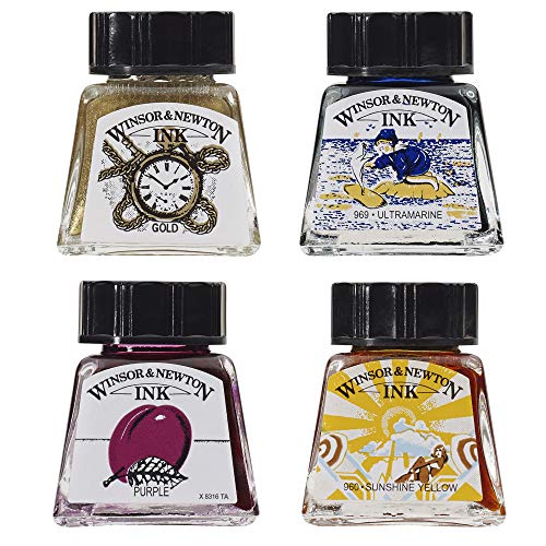 Winsor & Newton Drawing Ink, 14ml Bottle, Emerald | Fast-drying, transparent & water-resistant; Outstanding Color Brilliance; Perfect for brush, dip pen, airbrush applications. - color: Emerald, style: 14ml Bottle