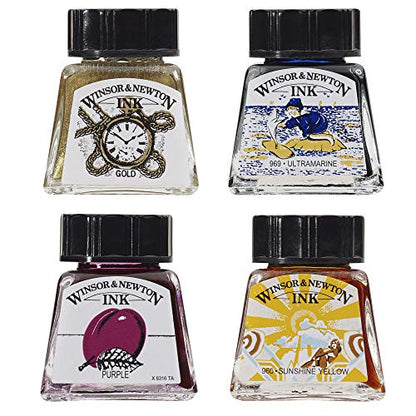 Winsor & Newton Drawing Ink, 14ml Bottle, Emerald | Fast-drying, transparent & water-resistant; Outstanding Color Brilliance; Perfect for brush, dip pen, airbrush applications. - color: Emerald, style: 14ml Bottle