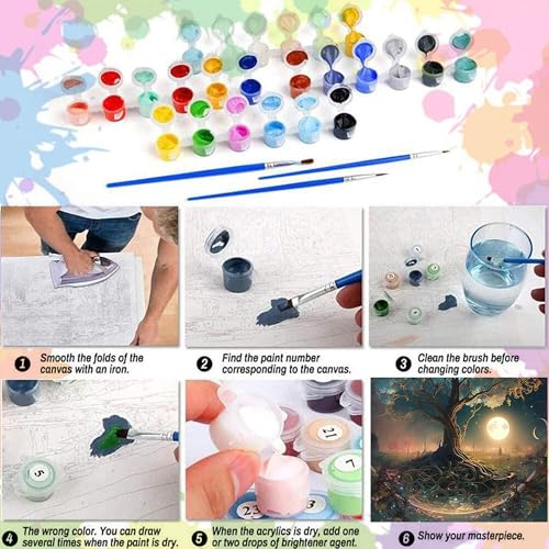 Arttoplus Tree of Life Paint by Numbers Kit for Adults Beginner 16x20 inch - color: MT19411-US