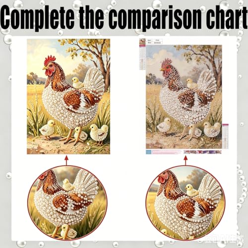 Pearl Diamond Painting Kits for Adults,3D Diamond Art for Chicken 12×16 in - color: PL04-1