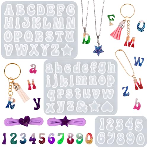 Actvty Mini Alphabet Resin Molds - 3Pcs Letter Molds for Epoxy Casting Small Number Alphabet Silicone Mold for DIY Earring Necklace Pendant Jewelry Resin Crafts Decor - color: Mini Alphabet Mold