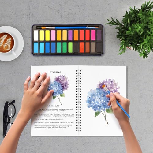 Watercolor Workbook, 24 Colors Solid Paint Set