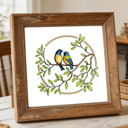 16 Pcs Birds Stencils for Painting Reusable Plastic 6×6 Inch Birds with Branch Stencils Drawing Templates for Crafts DIY Wall Canvas Notebook Knit Card Wood