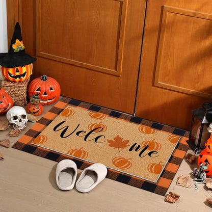 Fullhawl 18 Pcs Stencils for Door Mats, Large Seasonal Painting Stencils | Holiday Templates, Reusable Coir Doormat Stencils, Welcome Mat Stencil, Drawing DIY Project, Window Walls Floor Canvas Decor