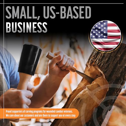 Schaaf Wood Carving Tools 15 oz Woodworking Mallet for Chisels & Gouges | Wooden mallet for precision and force, urethane striking head absorbs impact to protect chisel handles, reduce noise - color: Black