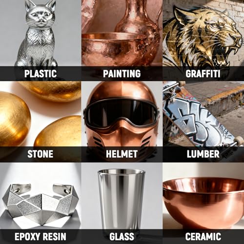 Chrome Airbrush Paint - 5 Colors, Ready-to-Use Alcohol-Based Metallic Airbrush Paint Set for Metal, Plastic Model, DIY Crafts, and Resin Projects - 5 x 30ml Bottles