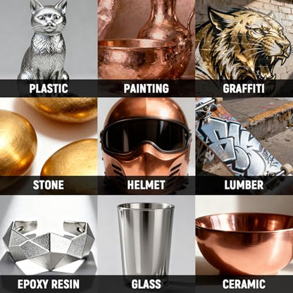Chrome Airbrush Paint - 5 Colors, Ready-to-Use Alcohol-Based Metallic Airbrush Paint Set for Metal, Plastic Model, DIY Crafts, and Resin Projects - 5 x 30ml Bottles