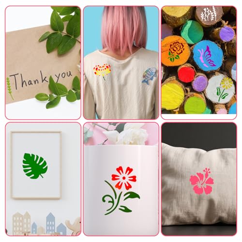 100 Pcs Small Stencils for Painting, 2 x 2 Inch Reusable Mini Stencils
