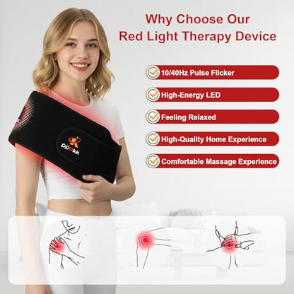 Red Light Therapy for Body,150 LEDs Infrared Light Therapy Wrap Belt for Waist,Upgraded 3 in 1 Led Beads,660nm Red Light &850nm Near Infrared Light Device for Back with Timer - size: 150LEDS