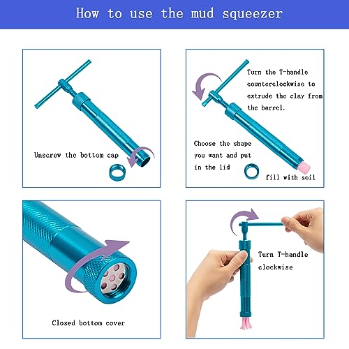 Stainless Steel Clay Extruder Sugar Paste Extruder Cake Fondant Decorating Tool Set Ceramics & Pottery Clay Extruders Mixers & Presses (Blue) - color: Blue