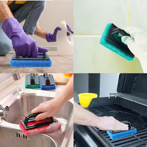 4 Pcs Screen Printing Scrub Pad, Screen Print Ink Scraper with Handle,Screen Print Remover, Screen Printing Accessories for Reclaiming Mesh Screen Cleaner