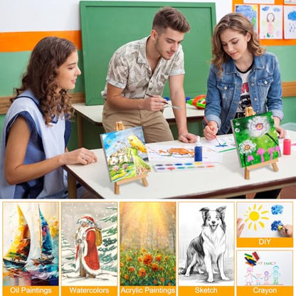 Mimorou 32 Pack Mini Canvas with Easel for Painting Wood, 2.4 x 2.4 Inch - size: 2.4 x 2.4 Inch