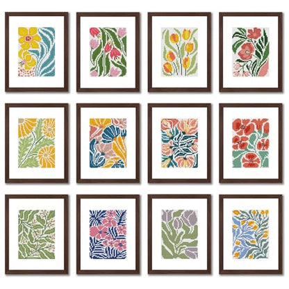 12 Pcs Small Diamond Art Kits Easy Flower Diamond Art Kits for Adults - color: Easy Flowers