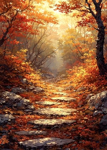 Fall Tree Leaf Sunrise Diamond Art Kits for Adults, 5D Diamond Painting Kits for Adults Beginners, DIY Full Round Drill Diamond Dot Painting Gem Art Kits for Adult, Home Wall Decor 11.8x15.7 Inch - color: NZ59