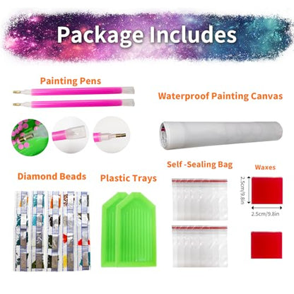 YALKIN 5D Diamond Painting Kits for Adults, Four Seasons Diamond Art Kits Full Drill Diamond Painting Kit for Adult Beginners, DIY Crystal Picture Art for Home Wall Decor 40x70cm/15.7x27.6in