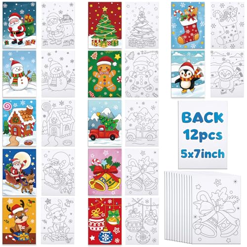 Louise Maelys Christmas Pre Drawn Canvas to Paint for Kids - color: CHRISTMAS