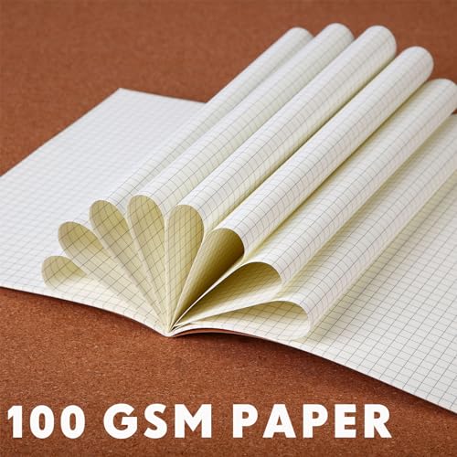Mimorou 100 Pcs A5 Journals Notebooks Bulk,Brown,Grid - color: Brown, style: Grid