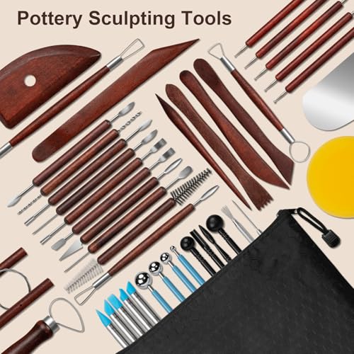 Amrules 43 Pcs Polymer Clay Sculpting Tools Kit for Adults, Red - color: Red-43Pcs