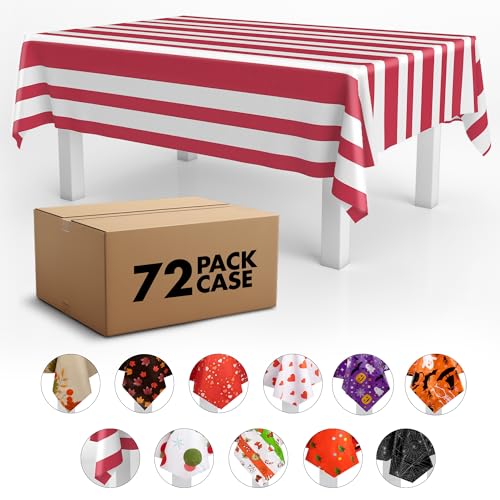 Grandipity 72-Pack Plastic Table Cover Premium Children's Disposable Tablecloth for Birthday Parties, Decorations, Supplies, Fun Activities, for Parties Rectangle 54" X 108", Patriotic Flag Theme - color: Patriotic, size: 54" x 108" - 72 Pack