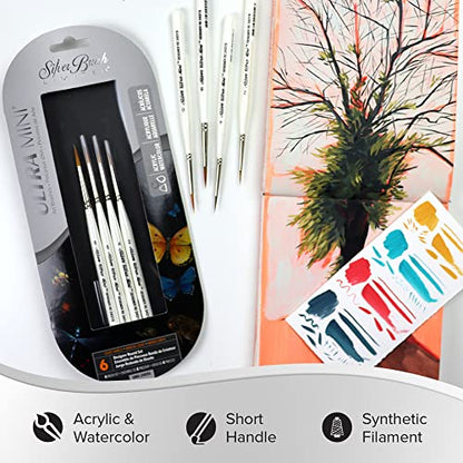 Silver Brush Limited Ultra Mini Ultimate Round Paintbrush Set, 4pc - color: Designer Round Set, size: 4 Pc