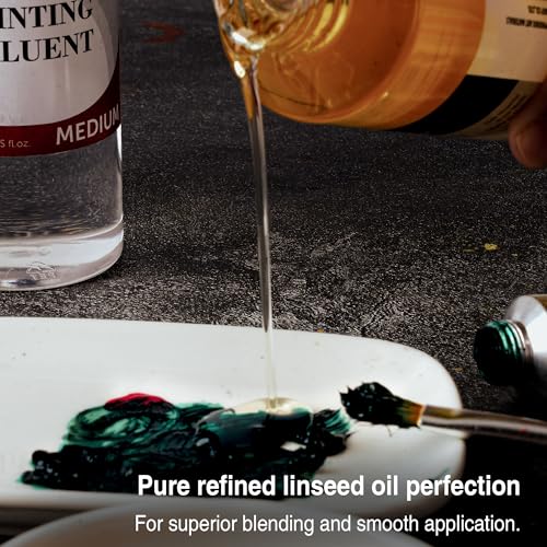 PHOENIX Refined Linseed Oil - 8.5 Fl Oz. / 250ml Bottle | Oil Medium for Painting, Paint Thinner for Oil Based Paints - style: Refined Linseed Oil 8.5 Fl Oz.