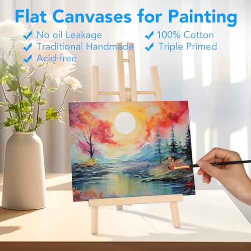 ESRICH 70 Pack 8x10 Primed Canvas Boards Bulk for Acrylic Painting - size: 8*10in 70pack