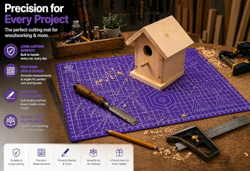 KC GLOBAL A3 (19"x13") Professional Grade Self-Healing Cutting Mat (Purple) - Odor-Free, Double-Sided, Eco-Friendly, Non-Slip, Premium Desk mat for DIY, Crafting, Model Building,and Art Projects - size: 19"L x 13"W
