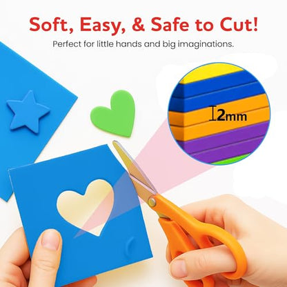 Self-Adhesive EVA Foam Sheets for Crafts – 2mm Thickness 8 Blue Sheets, 6 x 9 Inch, Peel & Stick Foam Paper for DIY, Scrapbooking & Kids’ Art. - color: Blue - 8 Pack