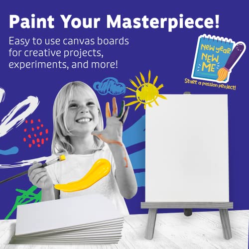 Artlicious Canvases for Painting - Pack of 30, 8 x 10 Inch Blank White Canvas Boards - 100% Cotton Art Panels for Oil, Acrylic & Watercolor Paint - size: 8x10" - 30Pcs