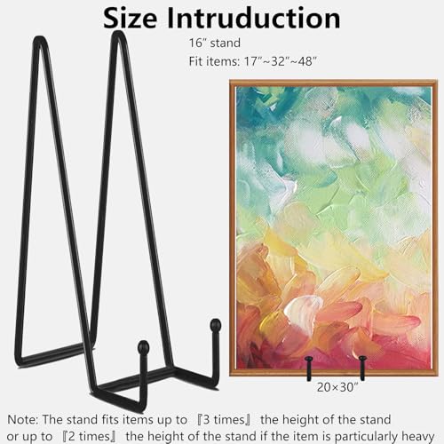 IBosins 5-Pack 16-Inch Plate Holder Display Stands Black Metal Frame Stand - color: Black, size: 16 Inch