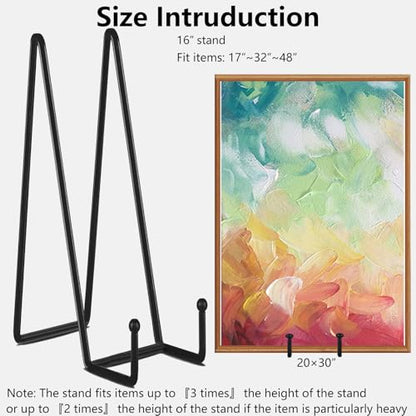IBosins 5-Pack 16-Inch Plate Holder Display Stands Black Metal Frame Stand - color: Black, size: 16 Inch
