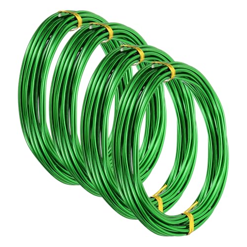 PATIKIL Aluminum Jewelry Wire, 16.4ft x 4pcs, 2mm/12 Gauge, Green - color: Green, size: 2mm x 16.4ft