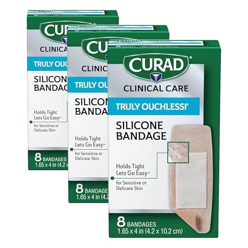 Curad - CUR5003V1 Truly Ouchless Silicone Bandage (Pack of 3) - size: CUR5003 (Pack of 3)