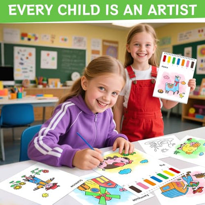 SOCOLER Paint with Water Coloring Books for Kids & Toddlers, Farm | Mess Free Watercolor Painting Set, Water Color Painting Book,Craft Art Kit, Boys & Girls Birthday Gift, Travel Activity Toy - style: Farm