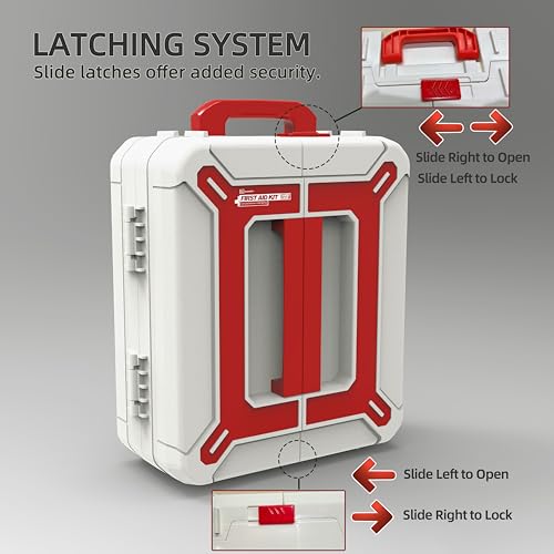 Large First Aid Kit for Business- Plastic Wall Mounted First Aid Box,Hard Case First Aid Kit, Emergency Kit for Car,Home,Offices - 408 Piece - color: White